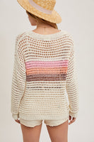 Nalia Color Block Open Knit Sweater