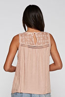 Candy Crochet Lace Trim Sleeveless Top