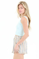 MARY STRIPED SHORTS WITH RUFFLE HEM