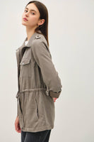 CINCHED WAIST SAFARI CARGO UTILITY JACKET