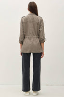 CINCHED WAIST SAFARI CARGO UTILITY JACKET
