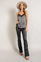 Hanna Lace Trim Leopard Print Tank Top