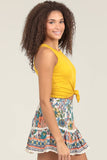 MARLA FLORAL PRINT LACE TRIM SKORT
