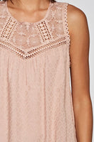 Candy Crochet Lace Trim Sleeveless Top