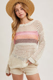 Nalia Color Block Open Knit Sweater