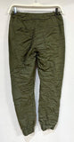 Cami Cuffed Crinkle Army Green Jogger