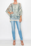 Bali Crochet Denim Print Top