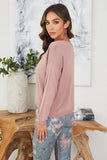Erica Dusty Rose Lightweight V-Neck Sweater