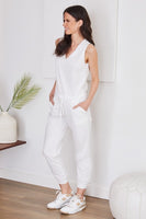 Bambi White Sleeveless Jumpsuit