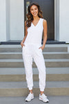 Bambi White Sleeveless Jumpsuit