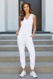 Bambi White Sleeveless Jumpsuit