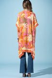 Coral Petals Viscose Kimono