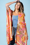 Coral Petals Viscose Kimono