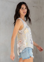 Resort Floral Print Flowy Tank Top-2 Colors