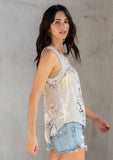 Resort Floral Print Flowy Tank Top-2 Colors