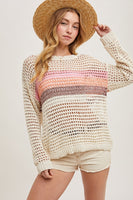 Nalia Color Block Open Knit Sweater