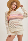 Nalia Color Block Open Knit Sweater