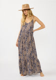 Donna Spaghetti Strap Tiered Maxi Dress