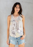 Resort Floral Print Flowy Tank Top-2 Colors