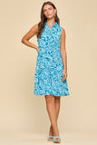 Mia Aqua Coralsands Collared Summer Dress