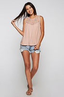 Candy Crochet Lace Trim Sleeveless Top