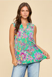 Isabella Colorful Abstract Print Sleeveless Top