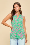 Amelia Floral Mint Tank Top