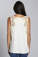 April Mixed Crochet V Neck Tank Top