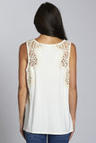 April Mixed Crochet V Neck Tank Top