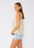 Paisley Metallic Detail Scoop Neck Tank Top