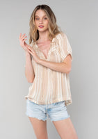 Darla Striped Puff Sleeve Blouse