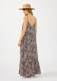 Donna Spaghetti Strap Tiered Maxi Dress