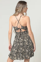 MARNI ADJUSTABLE BACK V NECK PRINTED DRESS