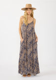 Donna Spaghetti Strap Tiered Maxi Dress
