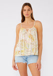 Paisley Metallic Detail Scoop Neck Tank Top