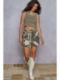 Camo Printed Olive Skirt