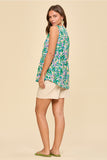 Nova Tropical Green A-Line Sleeveless Tank Top