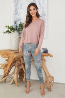 Erica Dusty Rose Lightweight V-Neck Sweater