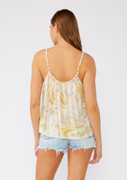 Paisley Metallic Detail Scoop Neck Tank Top