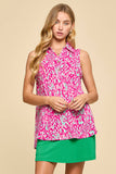 Skylar Collared Sleeveless Blouse Tank