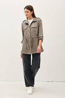 CINCHED WAIST SAFARI CARGO UTILITY JACKET