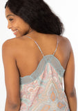 Paisley Print Lace Trim Cami