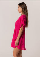 Josie Embroidered Ruffle Sleeve Caftan Dress
