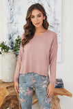 Erica Dusty Rose Lightweight V-Neck Sweater