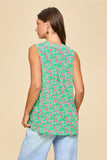 Amelia Floral Mint Tank Top