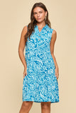 Mia Aqua Coralsands Collared Summer Dress