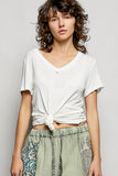 Valerie White Short Sleeve V-Neck T-Shirt