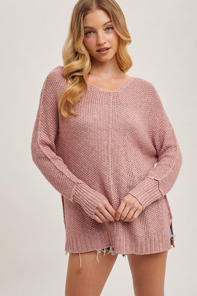 Nicole Reverse Seam Loose Fit Sweater
