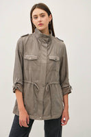 CINCHED WAIST SAFARI CARGO UTILITY JACKET
