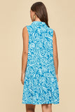 Mia Aqua Coralsands Collared Summer Dress